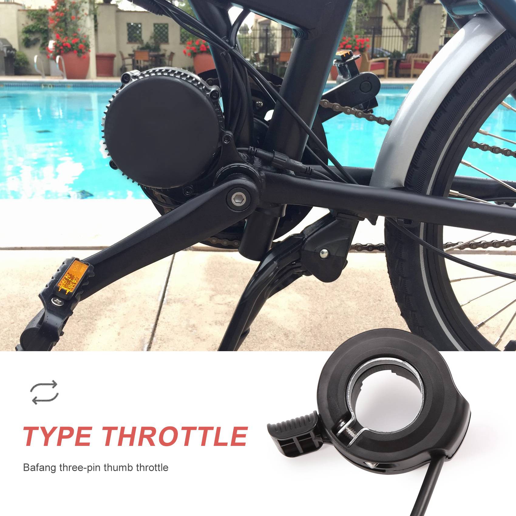 ABME New Thumb Throttle for Mi - Mid Drive Motor Kit 52V 1000W recension och pris
