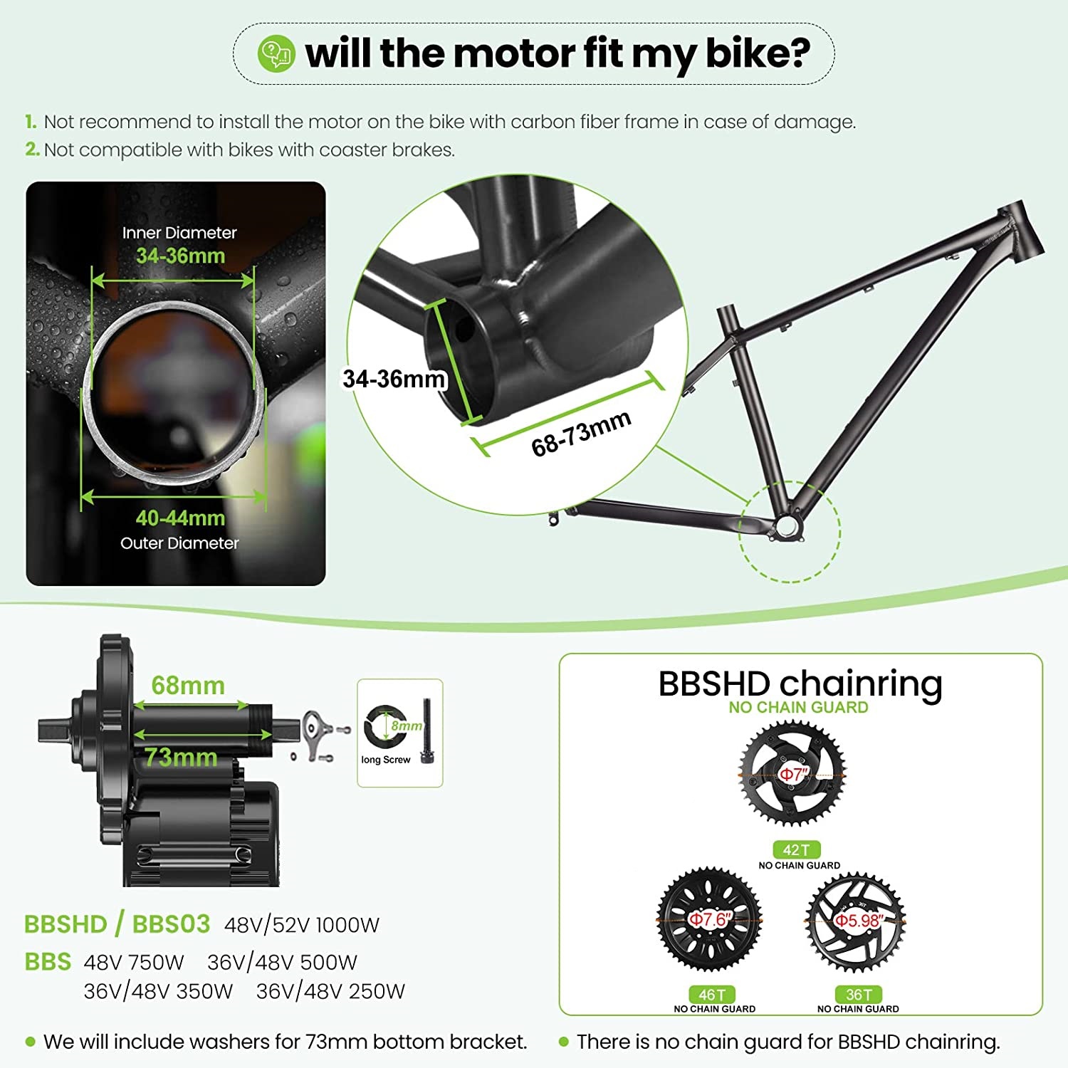 Bafang UART 48V/52V 1000W Mid  - Mid Drive Motor Kit 52V 1000W recension och pris