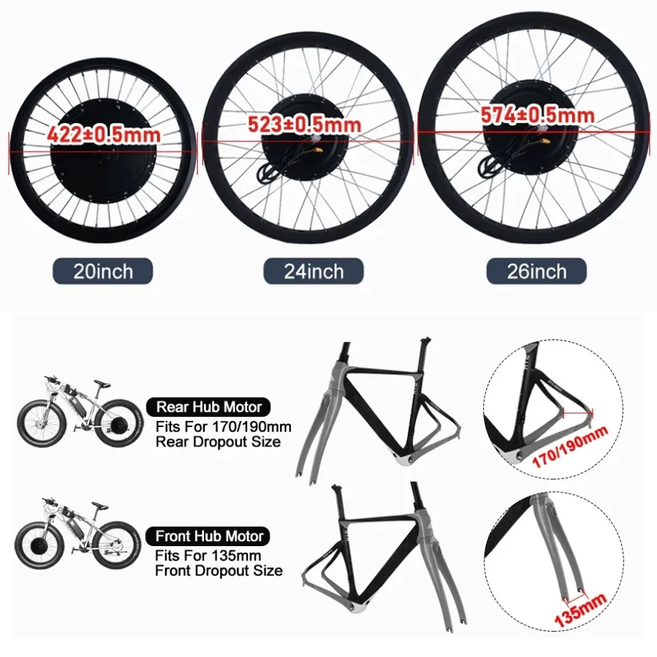 72V 3000W Ebike Snow Bike Conv - Ebike Conversion Kit 72V 3000W recension och pris
